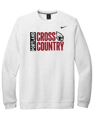 Custom Apparel - Screen Printing - Portland HS Cross Country - Nike Adult Fleece Crew White - Portland XC Team - 16400