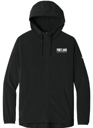 Custom Apparel - Screen Printing - Portland HS Cross Country - Nike Pro Adult Hooded Jacket Black - Portland XC Team - 16400