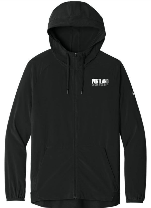 Custom Apparel - Screen Printing - Portland HS Cross Country - Nike Pro Adult Hooded Jacket Black - Portland XC Team - 16400