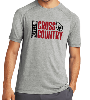 Custom Apparel - Screen Printing - Portland HS Cross Country - Tri Blend Adult T-Shirt Grey - Portland XC Team - 16400