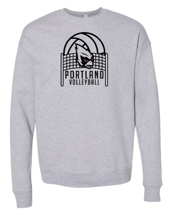 Custom Apparel - Screen Printing - Portland HS Volleyball - Adult Fleece Drop Shoulder Crewneck Sweatshirt - PHS Volleyball Spirit Store - 16450