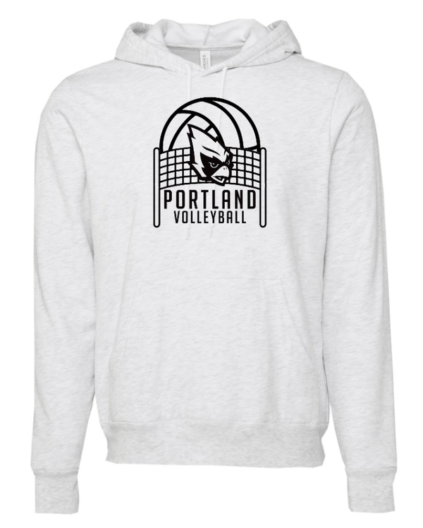 Custom Apparel - Screen Printing - Portland HS Volleyball - Adult Hooded Sweatshirt Grey - PHS Volleyball Spirit Store - 16450