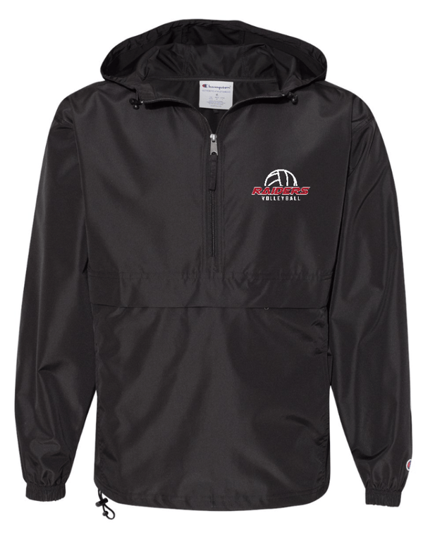 Custom Apparel - Screen Printing - Portland HS Volleyball - Hooded Packable Quarter Zip Jacket - PHS Volleyball Spirit Store - 16450