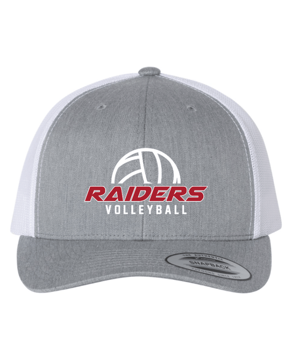 Custom Apparel - Screen Printing - Portland HS Volleyball - Retro Trucker Cap Grey/White - PHS Volleyball Spirit Store - 16450