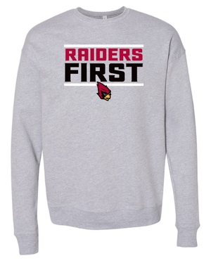 Custom Apparel - Screen Printing - Portland Middle School - Back to School - Adult Grey Raiders First Crewneck Sweatshirt - Portland Middle School - Back to School - 16341