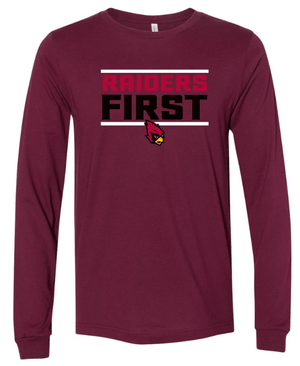 Custom Apparel - Screen Printing - Portland Middle School - Back to School - Adult Maroon Long Sleeve T-Shirt - Portland Middle School - Back to School - 16341