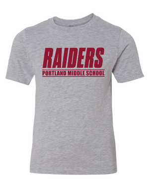 Custom Printed Apparel | Portland MS Back to School 25/26 - Youth Cotton T-Shirt (Heather Grey) - Portland MS BTS - 18203
