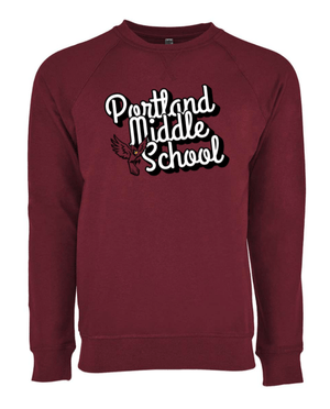 Custom Printed Apparel | Portland MS Back to School - Unisex Raglan Crewneck Sweatshirt - Portland MS BTS - 18203