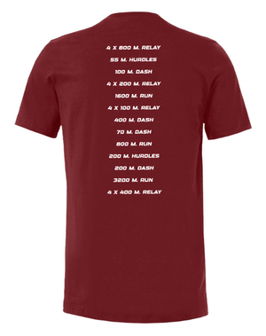 Custom Apparel - Screen Printing - Portland MS Track and Field 2025 - Unisex Cotton T-Shirt (Black / Cardinal) - Portland MS Track and Field 2025 - 17337