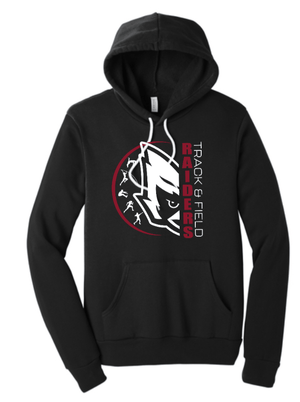 Custom Apparel - Screen Printing - Portland MS Track and Field 2025 - Unisex Fleece Hoodie (Black / Cardinal) - hoodie - Portland MS Track and Field 2025 - 17337