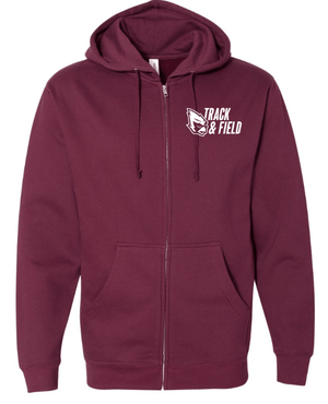 Custom Apparel - Screen Printing - Portland MS Track and Field - Adult Unisex Zip - Up Sweatshirt - Portland MS Track and Field - 15456
