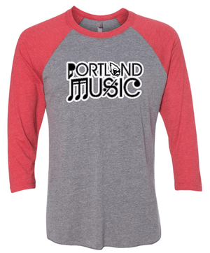 Custom Apparel - Screen Printing - Portland Music 2023 - Adult Unisex 3/4 Sleeve T-Shirt - Portland Music 2023 - 14930