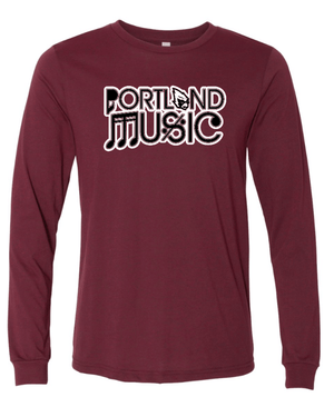 Custom Printed Apparel | Portland Music Fal 2025 - Adult Cardinal Long Sleeve Tee Portland Music Design - Portland Music F25 - 18404