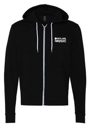 Custom Printed Apparel | Portland Music Fall 2025 - Adult Black Full Zip Hoodie (MULTIPLE DESIGN OPTIONS) - Portland Music F25 - 18404