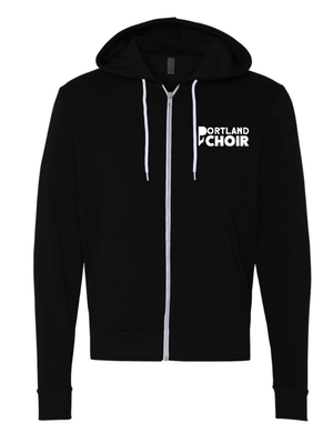Custom Printed Apparel | Portland Music Fall 2025 - Adult Black Full Zip Hoodie (MULTIPLE DESIGN OPTIONS) - Portland Music F25 - 18404