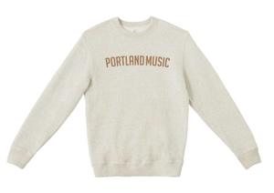 Custom Printed Apparel | Portland Music Fall 2025 - Adult Latte Crewneck Sweatshirt Portland Music Text - Portland Music F25 - 18404