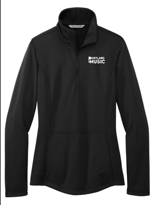 Custom Printed Apparel | Portland Music Fall 2025 - Women's Black Quarter Zip (MULTIPLE DESIGN OPTIONS) - Portland Music F25 - 18404