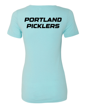 Custom Apparel - Screen Printing - Portland Picklers - Women's V - Neck Shirt - Portland Picklers