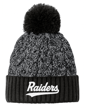 Custom Printed Apparel | Portland PTO | Adult Knit Pom Beanie "Raider Swoosh Badge" - Portland PTO 25 - 18627