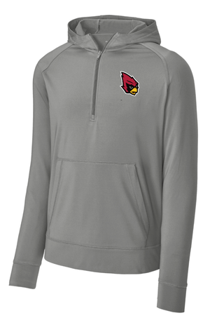 Custom Printed Apparel | Portland PTO | Adult Unisex Charcoal Grey 1/2 Zip Hoodie "Raider Bird Badge" - Portland PTO 25 - 18627