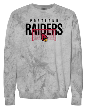 Custom Apparel - Screen Printing - Portland Soccer 2024 - Adult Colorblast Crewneck Sweatshirt Pink/Grey - Portland Soccer 2024 - 16360