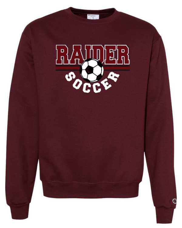 Custom Apparel - Screen Printing - Portland Soccer 2024 - Adult Crewneck Sweatshirt Maroon/Dk Grey/Light Grey - Portland Soccer 2024 - 16360