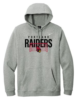 Custom Apparel - Screen Printing - Portland Soccer 2024 - Adult Nike Hooded Fleece Pullover Grey - Portland Soccer 2024 - 16360