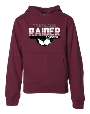 Custom Apparel - Screen Printing - Portland Soccer - Youth Maroon Sweatshirt - Youth Hoodie - Portland Soccer - 14791