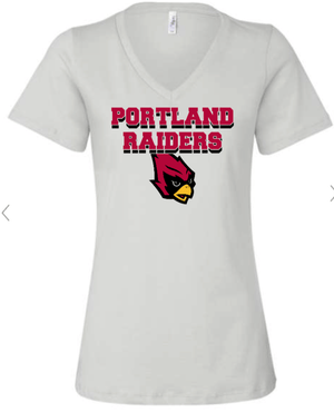 Custom Printed Apparel | Portland Student Council Fundraiser - Women's "Portland Raiders" V - Neck Tee - Portland Student Council - 18459