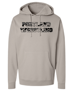 Custom Apparel - Screen Printing - Portland Wrestling - Midweight Hooded Sweatshirt (Cement) (Camo Print Design) - Portland Wrestling - 16788