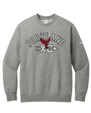 Custom Printed Apparel | Portland XC 2025 - Nike Crewneck Dark Grey Heather - Portland XC 2025 - 18253