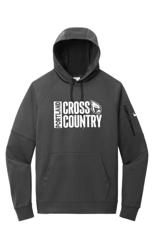 Portland HS Cross Country - Nike Adult Pullover Fleece Hoodie Dk Grey