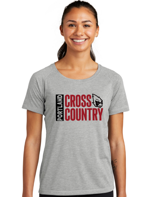 Portland HS Cross Country - Women's Tri Blend T-Shirt Grey