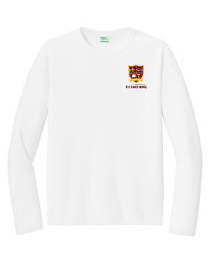 Custom Apparel - Screen Printing - Powers Catholic HS - The Casey House - Unisex Long Sleeve Performance Tee *Maroon / White* - Powers Catholic HS - 16927