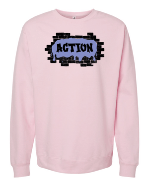 Custom Apparel - Screen Printing - PRE - ORDER | ACTION Graffiti Sweatshirt - Crewneck Sweatshirt - Okemos Action - 15044
