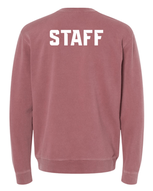 Custom Apparel - Screen Printing - PRE - ORDER | Bennett Woods - Staff Unisex Maroon Midweight Pigment - Dyed Crewneck Sweatshirt - T-shirt - Bennett Woods - 14525