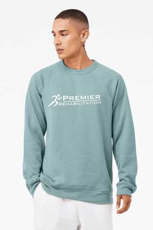 Custom Apparel - Screen Printing - Premier Rehabilitation - Unisex Fleece Crewneck Sweatshirt (Black - Maroon - Blue Lagoon) - Premier Rehabilitation - 16667