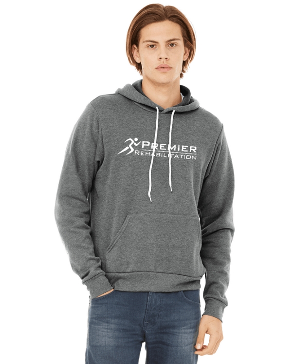 Custom Apparel - Screen Printing - Premier Rehabilitation - Unisex Fleece Pull over Hoodie (Vintage Brown - Deep Heather - Heather Slate) - Premier Rehabilitation - 16667