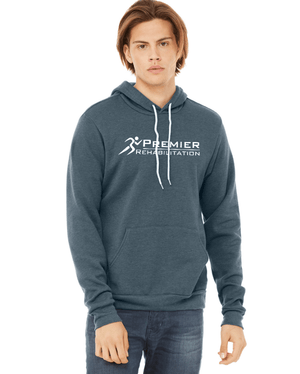 Custom Apparel - Screen Printing - Premier Rehabilitation - Unisex Fleece Pull over Hoodie (Vintage Brown - Deep Heather - Heather Slate) - Premier Rehabilitation - 16667