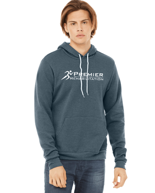 Custom Apparel - Screen Printing - Premier Rehabilitation - Unisex Fleece Pull over Hoodie (Vintage Brown - Deep Heather - Heather Slate) - Premier Rehabilitation - 16667