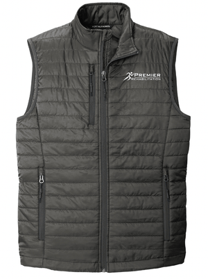 Custom Apparel - Screen Printing - Premier Rehabilitation - Unisex Packable Puffy Vest (Black - Navy - Graphite) - Premier Rehabilitation - 16667