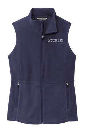 Custom Apparel - Screen Printing - Premier Rehabilitation - Women's Microfleece Vest - Premier Rehab