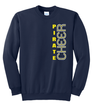 Custom Printed Apparel | PW Cheer | Adult Unisex Crewneck "Block Text Design" (Navy/Black) - PW Cheer - 18929