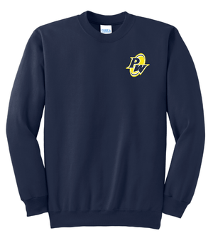 Custom Printed Apparel | PW Cheer | Adult Unisex Crewneck "Megaphone/Pom Design" (Navy/Black) - PW Cheer - 18929