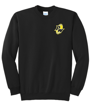 Custom Printed Apparel | PW Cheer | Adult Unisex Crewneck "Megaphone/Pom Design" (Navy/Black) - PW Cheer - 18929