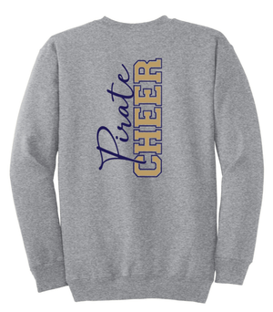 Custom Printed Apparel | PW Cheer | Adult Unisex Crewneck "Script Text Design" (White/Heather Grey) - PW Cheer - 18929