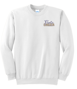 Custom Printed Apparel | PW Cheer | Adult Unisex Crewneck "Script Text Design" (White/Heather Grey) - PW Cheer - 18929
