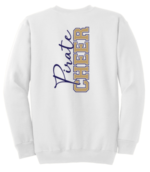 Custom Printed Apparel | PW Cheer | Adult Unisex Crewneck "Script Text Design" (White/Heather Grey) - PW Cheer - 18929