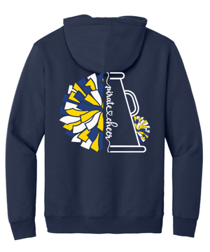 Custom Printed Apparel | PW Cheer | Adult Unisex Hoodie "Megaphone/Pom Design" (Navy/Black) - PW Cheer - 18929
