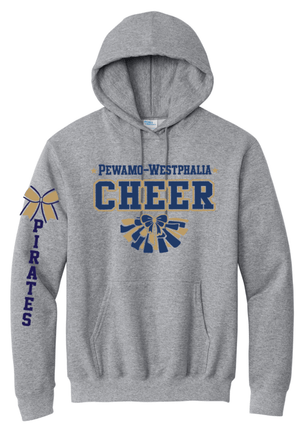 Custom Printed Apparel | PW Cheer | Adult Unisex Hoodie "Pom Design" (White/Athletic Heather/Gold) - PW Cheer - 18929